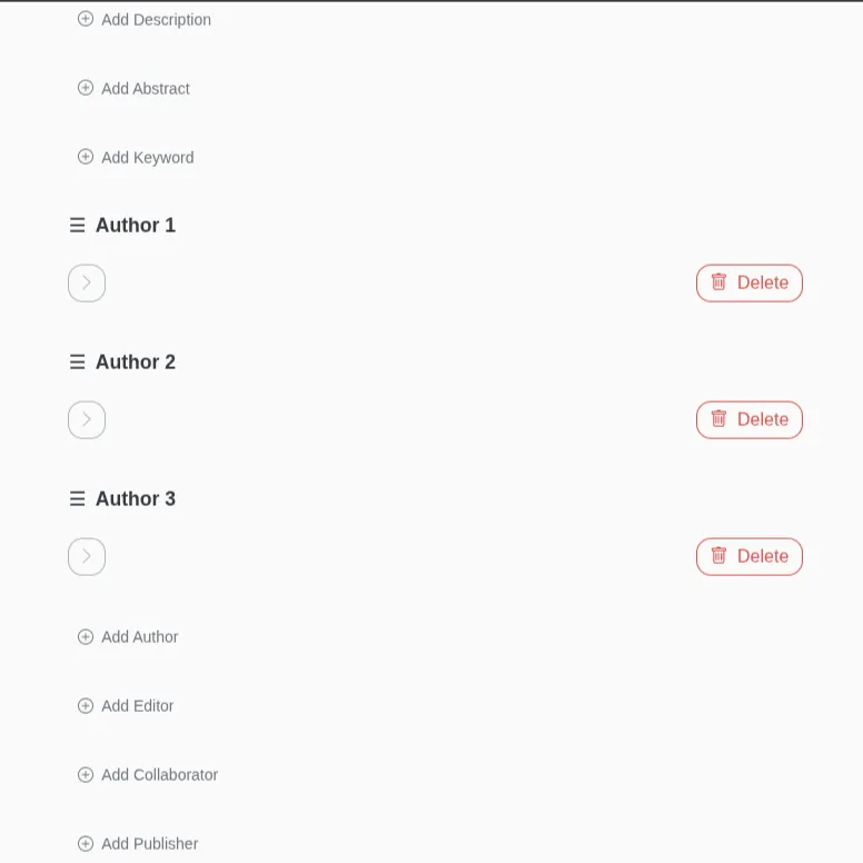 Drag handles allow users to reorder items.